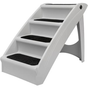 PetSafe CozyUp Folding Dog Stairs, Portable Indoor/Outdoor Pet Steps for Bed, Couch & Car, Grey, 20 Inch