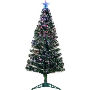 6FT Fiber Optic Green Christmas Tree Artificial Tree with Stand,Pre-lit Full Xmas Tree with Top Star Perfect for Indoor Holiday Decoration