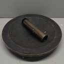 US Weight - 26lb Cast Stone Patio Umbrella Base - Durable and Weather-Resistant Adjustable Outdoor Base - Interlocking Circle Design, Bronze