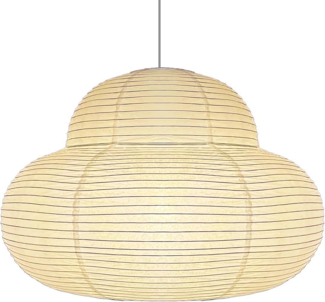 21.65inch White Cloud Lampshade,Big Size Foldable Chinese Paper Lantern, Handicrafts Ceiling Ampshade Indoor Decorative Chandelier, 21.65*14.17 inches