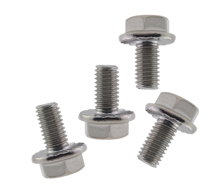 40PCS Flange Hex Head Bolts M6 x 12mm 304 Stainless Steel Hex Head Flange Bolts A2-70 Full Threaded Type