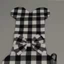 Senneny Pet Dog Christmas Stockings Classic Buffalo Black White Plaid Large Bone Shape Hanging Christmas Stocking for Dogs Pets (17"L x 10"W, Black and White - 1 Pack)