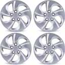 15'' Hubcaps Wheel Covers for 2013-2015 Honda Civic Sedan & 2013 Honda Civic Coupe, ABS+PC Plastic Bolt-on Hubcap Replacement Set of 4, 15 inch Silver OEM# 44733-TR3-A00