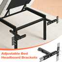 2 Pack Adjustable Headboard Brackets, Universal Headboard Brackets for Metal Bed Frame Adjustable Headboard Attachment Kit with Footboard Extension Fit Twin Full Queen King