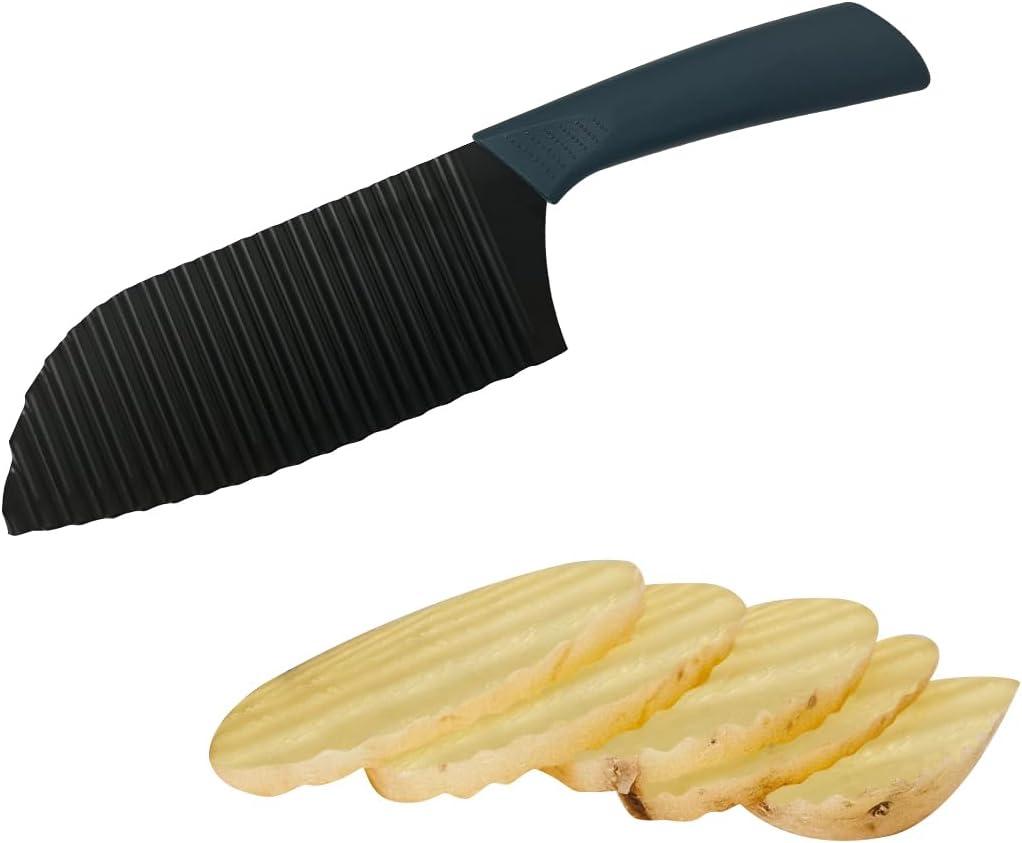 Potato Veggies Crinkle Cutter,French Fry Cutter for Wave Fries,Cucumber, Carrot and Fruit for Home Kitchen Cooking Tool