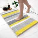 MIULEE Yellow Bathroom Rug, 24 x 36 Inches Bath Mat with Thick Absorbent Microfiber and Non Slip Back for Bathroom Floor Tub Shower, Machine Washble