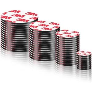 49 Pack, Adhesive Magnets Stickers Dots Big to Small (2", 1.6", 1.2", 0.8"), Round 50mm Magnets for Crafts,20mm, 30mm, 40mm, 50mm Precut Circle Magnetic Tapes Strong Sticky for DIY Projects