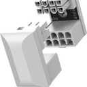 EZDIY-FAB GPU VGA PCIe 8 Pin U Turn 180 Degree Angle Connector Power Adapter Board for Desktop Graphics Card-Standard Type 2-Pack White