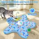 Motion Activated Interactive Cat Toy, Automatic Hide and Seek with Moving Feather, Animal Chirps, 3 Modes Auto Sleep, USB Rechargeable Enrichment Toy for Indoor Cats & Kittens