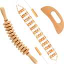 3 in 1 Wood Therapy Massage Tools Maderoterapia Kit Lymphatic Drainage Massager Gua Sha Wooden Massage Tool Body Sculpting Tools for Body Contouring and Shaping, Muscle Pain Relief, Anti-Cellulite