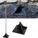 Steel Tamper Tools, 8x8 Inches Handheld Rammer with Rubber Grip, Laborsaving Design for Soil, Asphalt, Gravel and Repairing Blacktop, Detachable Garden Tool for Ground & Gravel Leveling