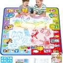 Jasonwell Aqua Water Doodle Mat 31x31 Inches Large Magic Drawing Doodling Mat Coloring Mat Educational Toys Christmas Birthday Gifts for Kids Toddler Boys Girls Age 2 3 4 5 6 7 8 Year Old (Alphabet)