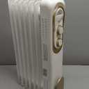 Dumos Oil Filled Radiator Heater with Adjustable Thermostat, 1500W Oil Space Heater for Indoor Use, Portable, 22inch Bright White (22.8*11.8*4.8in)