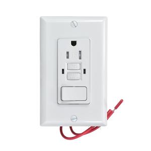 GFCI Switch Outlet Combo 15 Amp 120V, Tamper Resistant GFCI Outlet with Switch and Wall Plate, White, ETL Listed Safe Electrical Receptacle