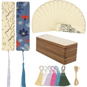 SWATOM Wood Bookmarks Blank DIY Wooden Bookmark Craft Bulk 30 PCS Unfinished Wood Tags Rectangle Shape Ornaments with Holes and Tassels for Wedding Party Birthday Decoration SWATOM Wood Bookmarks Blank DIY Wooden Bookmark Craft Bulk 30 PCS Unfinished Wood Tags Rectangle Shape Ornaments with Holes and Tassels for Wedding Party Birthday Decoration