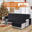 VANSOFY Upgraded Sectional Couch Covers 100% Waterproof L Shaped Sofa Slipcover Reversible Chaise Lounge Cover for Sectional Sofa Furniture Protector Cover for Pets Dog Cat(Large, Black)