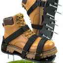 Lawn Aerator Shoes for Lawn, Soil Yard Aerator Tool with Hook & Loop Straps for Effectively Aerating, One Size Fits All Free-Installation Lawn Shoes for Yard Garden Patio Grass (Black)