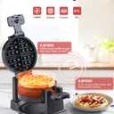 Waffle Maker, 1400W Double Belgian Waffle Iron 180 Flip, 8 Slices in 3 Mins, Rotating & Nonstick Plates, Anti-Scald, Removable Drip Tray Easy to Clean, Cool Touch Handle, Space-Saving Storage(Black)