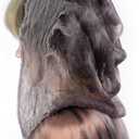 Halloween Costumes Cloak,Tulle Hooded Cape for Women and Dragon God Mask Cosplay Vampire Cape Witch Cloak Dark Gray