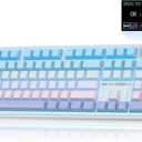 CORBOBO LINGBAO K108 Pro Wireless Mechanical Keyboard with Screen & Knob, Full Size Creamy Keyboard with Number Pad, 10000mAh Battery, PBT Keycaps, RGB Backlit, Hot-swappable Gaming Keyboards