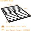Maenizi Queen Size Box Spring 2 Inch Low Profile, Heavy Duty Metal Box Spring Bed Base Bunkie Board, Mattress Foundation, Easy Assembly, Noise Free, Black
