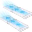 Touri 2 Pack Magnetic Air Vent Extender for Under Furniture, Upgraded Thickened Floor Vent Deflectors for Home Floor, Thick PET Material, Fits 10" to 12" Floor Registers, Extends up to 28" Long