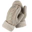 CZBRO Women's Winter Gloves, Winter Warm Mittens Thick Knitted Gloves Mittens Warm Soft Lining Cold Weather Accessories Gifts (1 Pair, Light Grey)