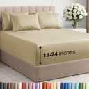 Extra Deep King Sheet Set - 6 Piece Breathable and Cooling Sheets - Hotel Luxury Bed Sheets Set - Easy & Secure Fit - Soft, Wrinkle Free and Comfy Sheets Set - Beige Sheet Set with Extra Deep Pockets