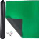Mahjong Mat, Non-Slip & Noise Reduction Mahjong Table Mat, Game Mat with Carrying Bag & Dice (Green, 35" L x 35" W)