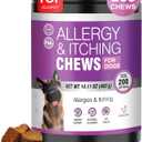 Dog Allergy Chews 200ct - Dog Allergy and Itching Skin Relief Anti Itch Aller Immune Bites for Dogs licking Paws Treatment Relief Itchy Chew Probiotics Vitamins for Skin and Coat Allergies - Chicken, BB Date: 11/19/2027