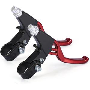 DISIWENE 1 Pair Bicycle Brake Lever, V-Brake Handlebar Aluminium Alloy Bike Brake Handle Universal 2.2cm for Most Bicycle, Road Bike, Mountain Bike (Red)