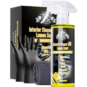 Kingvo Car Interior Cleaner, Interior Cleaner Carpet Dashboard Vinyl Sofa Leather Shiny Car Stuff Detailing Kit Cleaning Supplies,Lemon Scent