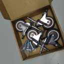 2 Inch Rubber Caster Wheel Set of 4with Brake with 5/16" x 1-1/2" (8 x 38mm) Stem and 20mm Dia Sockets, for Furniture Crib Trolley Dining Car Casters
