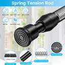Tension Curtain Rod 28-48 inch Small Tension Rods Black Adjustable Spring Tension Curtain Rods 2PCS Mini Curtain Rod Short for Cupboard Closet Rod Kitchen Drawers No Drill Cupboard Cabinets