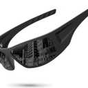 Polarized Sports Sunglasses for Men Women Unbreakable Frame Cycling Fishing Wrap Around Sunglasses UV400 Protection (1-black Frame/Gray Lens)