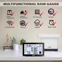 Wireless Rain Gauge Outdoor with Thermometer, High Accurate Digital Rain Gauges Outdoors Best Rated, Electronic Self-Emptying Remote Rain Collector, Freeze Proof Automatic Rain Measure Gauge for Yard