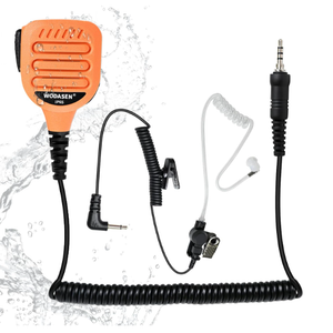 WODASEN 3.5mm 1-Pin Speaker Mic Walkie Talkie Handheld Shoulder Microphone for Yaesu Vertex VX-6 VX-6R VX-7 VX-7R FT-60R FT-65R FT5DR FT-3DR FT-70DR VX-170 EVX-S24 Standard Horizon Radio (128-Orange)