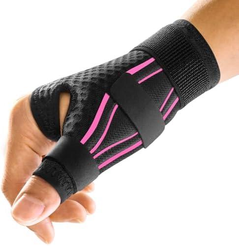 FREETOO Ergonomical Thumb Brace Right Hand or Left Hand for Arthritis Pain and Support, Thumb Splint for Trigger Thumb, Thumb Support for De Quervains Tenosynovitis, CMC Pain Relief (S/M Pink/Black) One Size