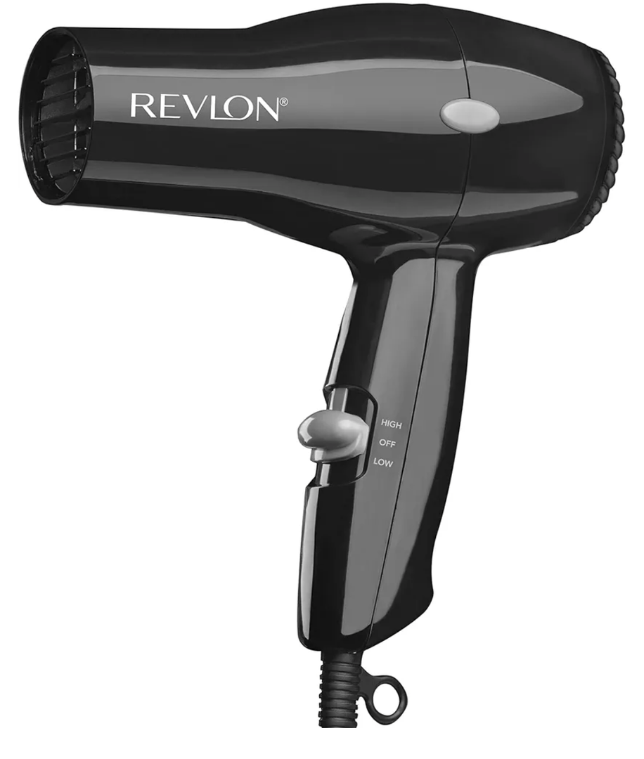 Revlon Compact Hair Dryer | 1875W Lightweight Design, Perfect for Travel, (Black)