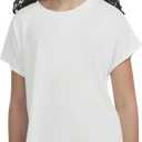 Hurley Girls Soft Knit Basic T-Shirt (Small, Marshmallow)