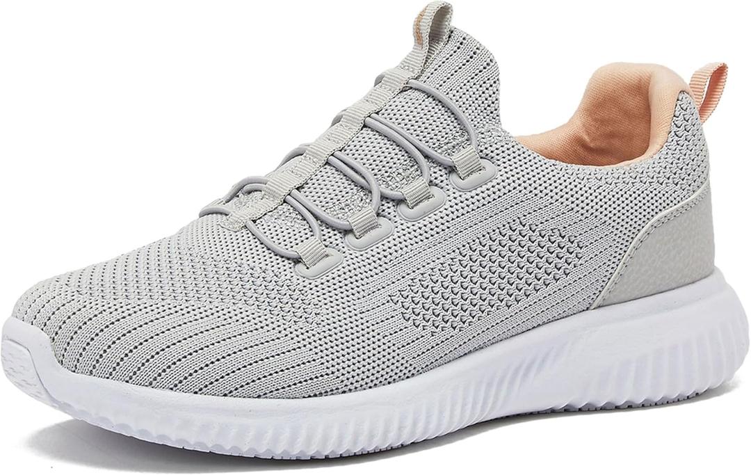 Avia Air Slip On Shoes for Women - Casual Comfortable Athletic Tennis Walking Sneakers for Women with Memory Foam - Silver Grey, 7 Wide