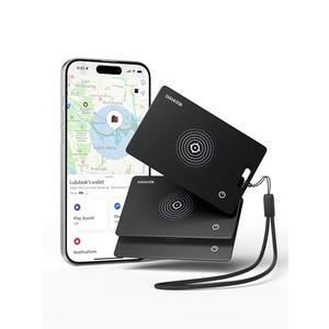 LULULOOK Wallet Tracker Card, 0.07in Ultra Slim Airtag Card Works with Apple Find My (iOS Only), Wireless Rechargeable IP68 Waterproof GPS Smartcard Tracker for Wallet Passport, 1 Pack