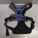 rabbitgoo Dog Harness Medium Sized, No Pull Pet Harness with 3 Buckles, Adjustable Soft Padded Vest with Control Handle, Walking Reflective Pet Vest for Medium Dogs, Blue, M