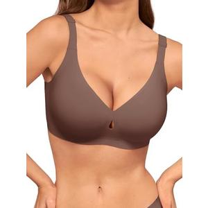 LUCKMEEY Bras for Women No Underwire Wireless Bras - Seamless Push Up Full Coverage Bralettes Comfortable Everyday Bra, Size: M
