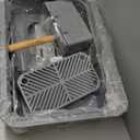 Stainless Steel Litter Box with Lid, XL Extra Large Enclosed Cat Litter Box for Big Cats 110 Flip Cover, Top Entry Metal High Sided Cat Box & Pedal & Scoop, Anti-Leakage (Grey)