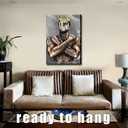 Framed Large 24 x 36 African American Canvas Wall Art Decor Black Man King Men Posters Prints Artwork Pictures Paintings for Living Room Bedroom hallway Office Men's Room Decoration Ready to