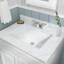 MSI 20.375 (L) x 15.125 (W) x 7.625 (H) Rectangle Porcelain Ceramic Undermount Bathroom Vanity Vessel Sink, White