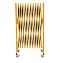 GYMTIME Industrial Expandable Metal Barricade, 11 FT, 47 inch high, Yellow and Black, Upgraded, Portable Safety Barrier with Casters, Flexible Fence Mobile Barrier Gate, Adjustable Traffic Fence