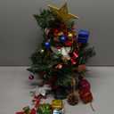 JOIEDOMI 24"/2FT Pre-lit Tree with Decoration Kit Artificial Christmas Tabletop Tree with 70 Branch Tips 30 LED Lights, Includes Star Topper Ornaments, Battery Operated Mini Tree for Indoor Xmas Decor