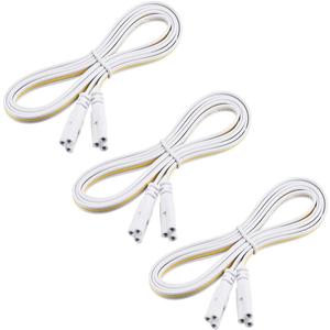 T5 T8 Power Extension Cord 5FT for LED Tube Light Fixture,Double Female End Linkable Cable,3 Prong Lamp Connecting Wire (3 Pack)